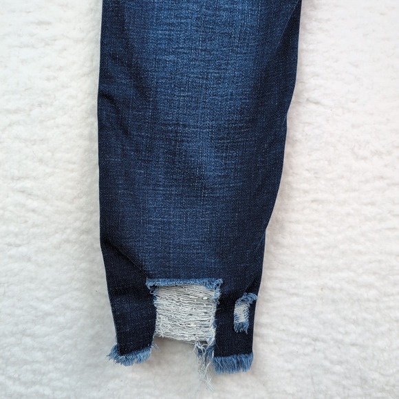 Bke Jeans Women 27 Stella Slim Fit Low Rise Ankle Skinny Distressed Raw Hem Blue - Picture 6 of 8